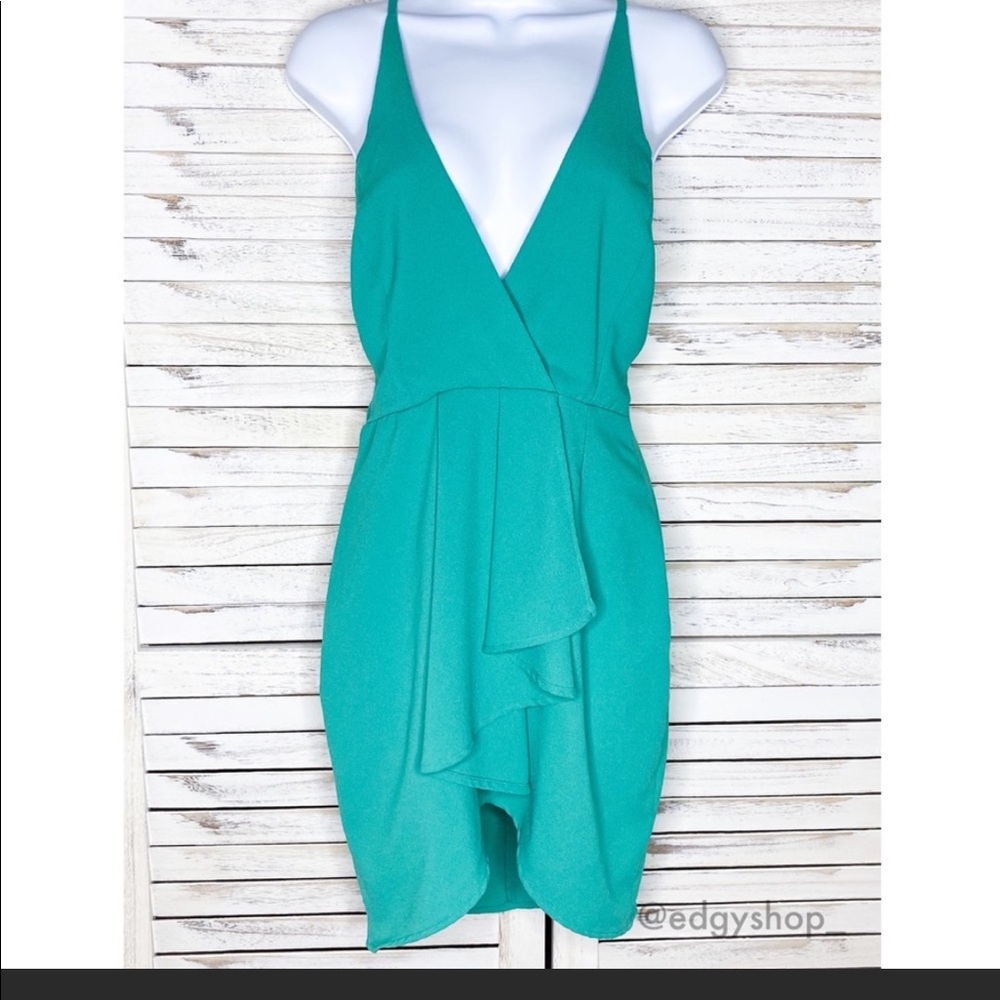 Lulu’s | Surplice Ruffle Plunge Wrap Dress